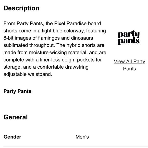 MENS PARTY PANTS PIXEL PARADISE BLUE SWIM SHORTS SIZE SMALL - Picture 5 of 9